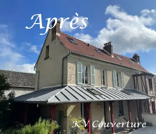 Après : maison avec toiture rénovée