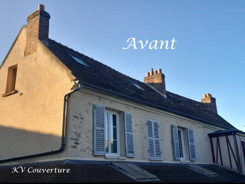 Avant : vue de la toiture existante